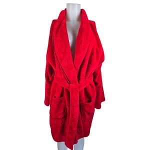 Victoria Secret VS Logo Gorgeous Red With Belt Women's Winter Cozy Bathrobe M/L